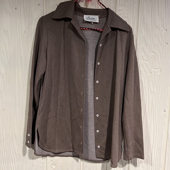 VINTAGE PANT SUIT! Susan Thomas Jacket and wide leg pants with belt size 12 - Picture 2 of 16